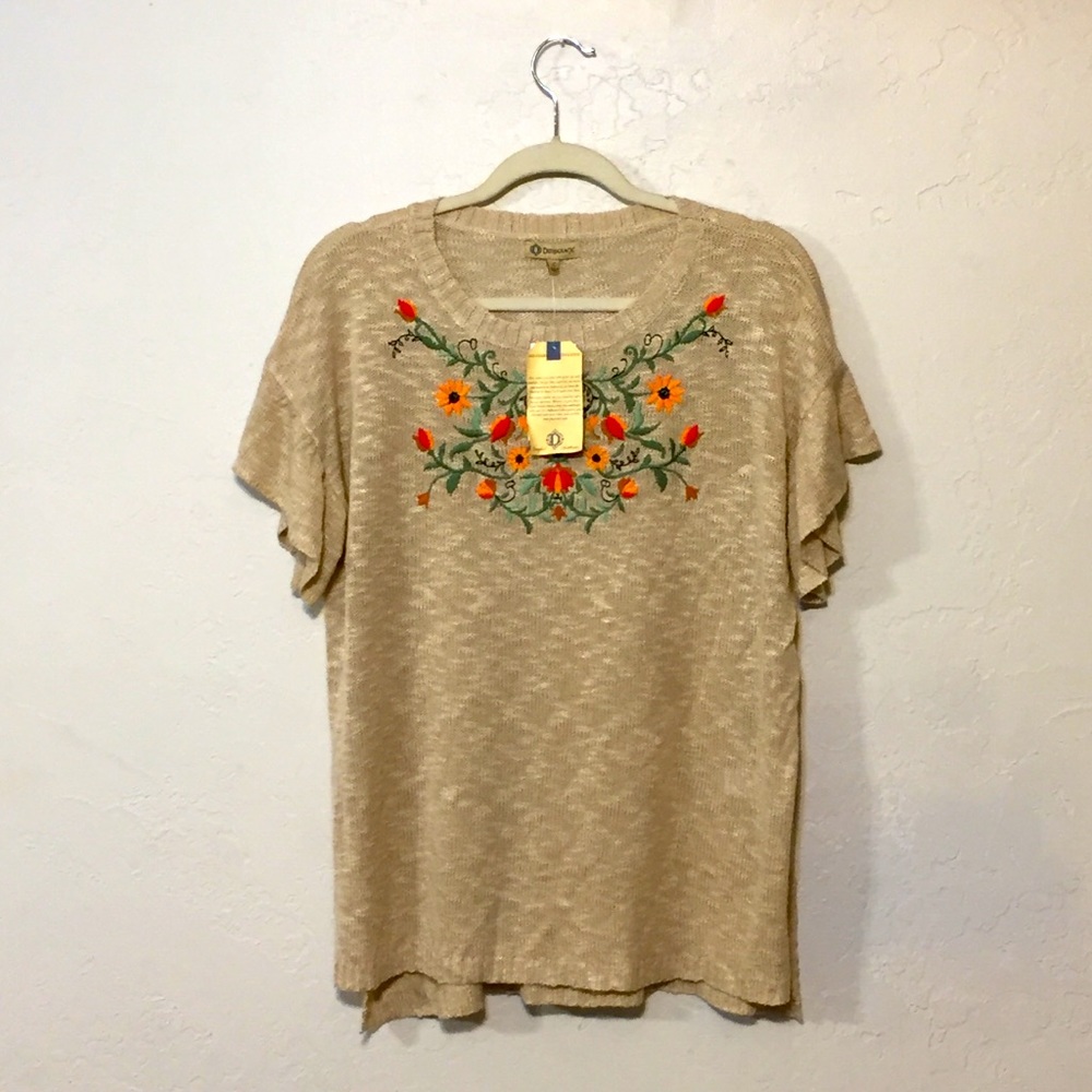 NWT Democracy Embroidered Top